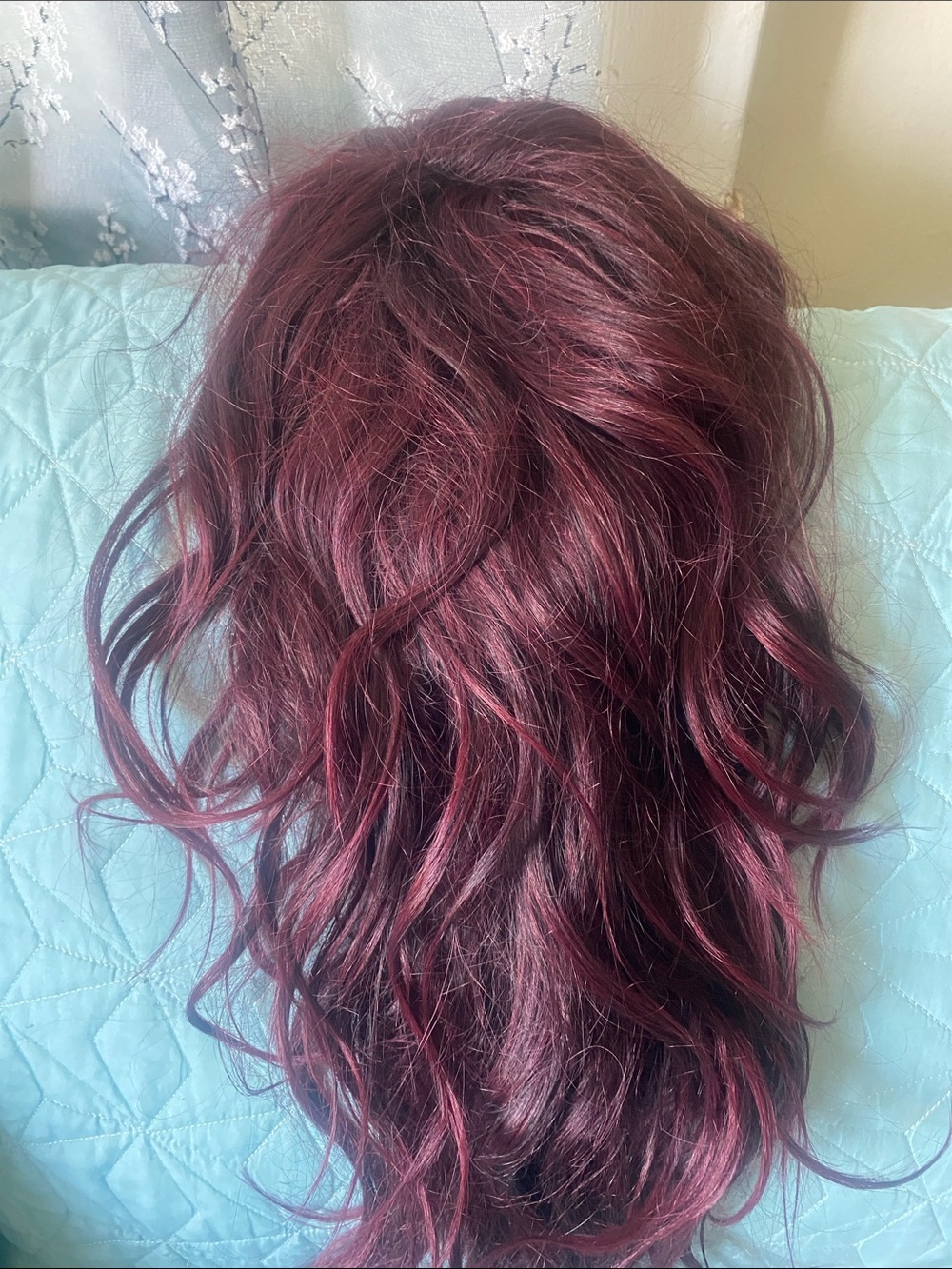 Stylish Burgundy Wavy Women’s Hairpiece - Burgundy
